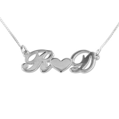 Silver Couples Heart Necklace - The Handmade ™