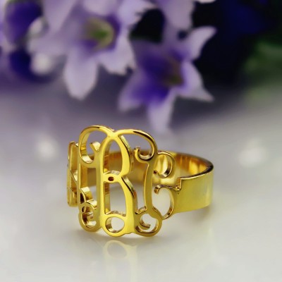 Gold Monogram Ring Cut Out - The Handmade ™