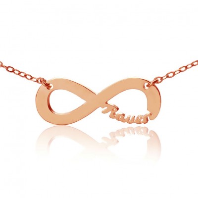 Rose Gold Infinity Necklace Cut Out Name - The Handmade ™