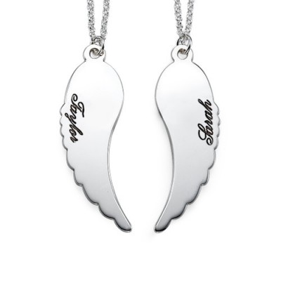 Set of Two Silver Angel Wings Necklace - The Handmade ™