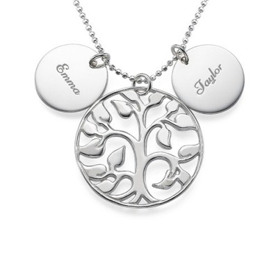 Engraved Disc Cut Out Family Tree Necklace - The Handmade ™