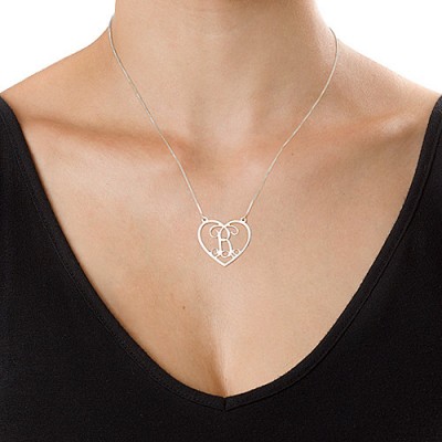 Silver Heart Initials Necklace - The Handmade ™
