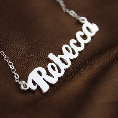 Silver Puff Font Namplate Necklace - The Handmade ™