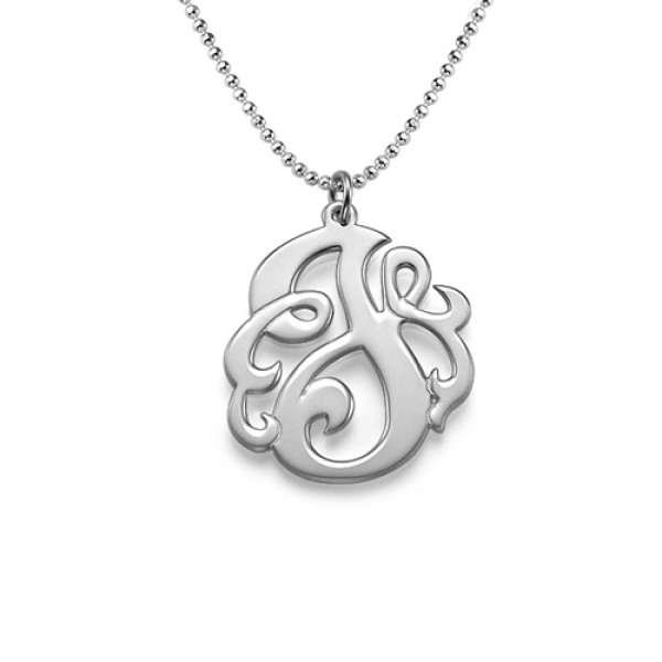 Silver Swirly Initial Necklace - The Handmade ™