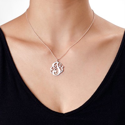 Silver Swirly Initial Necklace - The Handmade ™