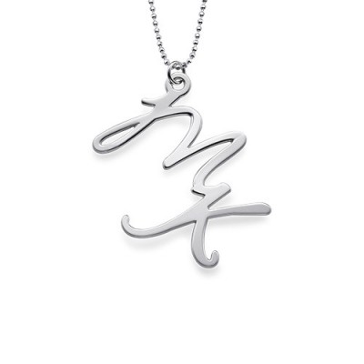 Two Initial Necklace in Silver - The Handmade ™