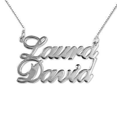 Silver Two Name Pendant Necklace - The Handmade ™