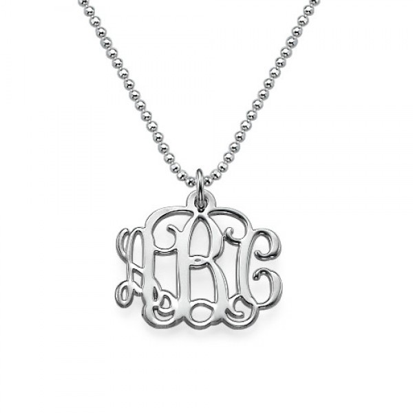 Small Silver Monogram Necklace - Smaller Version - The Handmade ™