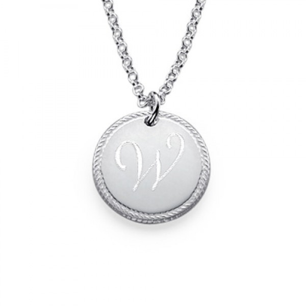 Silver Circle Initial Necklace - The Handmade ™