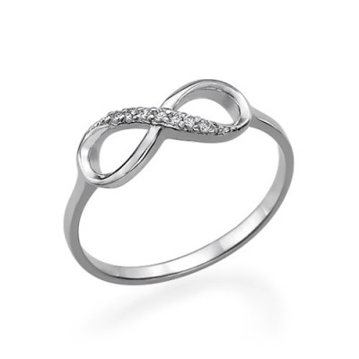 Silver Cubic Zirconia Infinity Ring - The Handmade ™