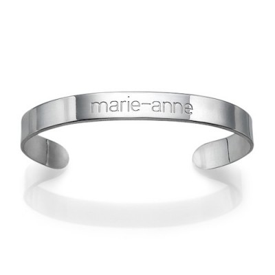 Engraved Cuff Bracelet in Silver - The Handmade ™