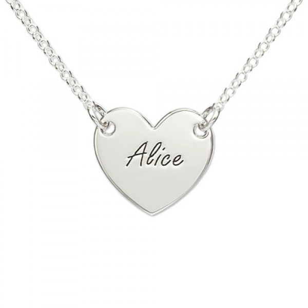 Silver Engraved Heart Necklace - The Handmade ™