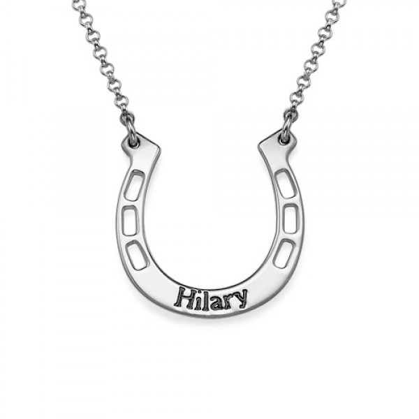Silver Engraved Horseshoe Necklace - The Handmade ™