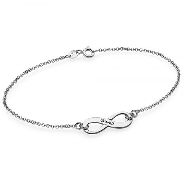 Silver Engraved Infinity Bracelet - The Handmade ™