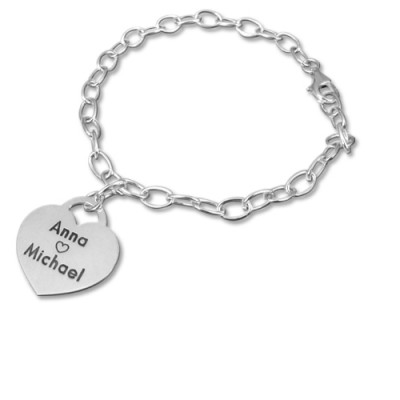Silver Heart Charm Bracelet - The Handmade ™