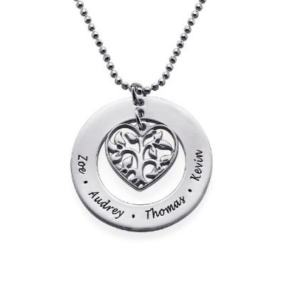 Gifts for Mum - Heart Family Tree Necklace - The Handmade ™