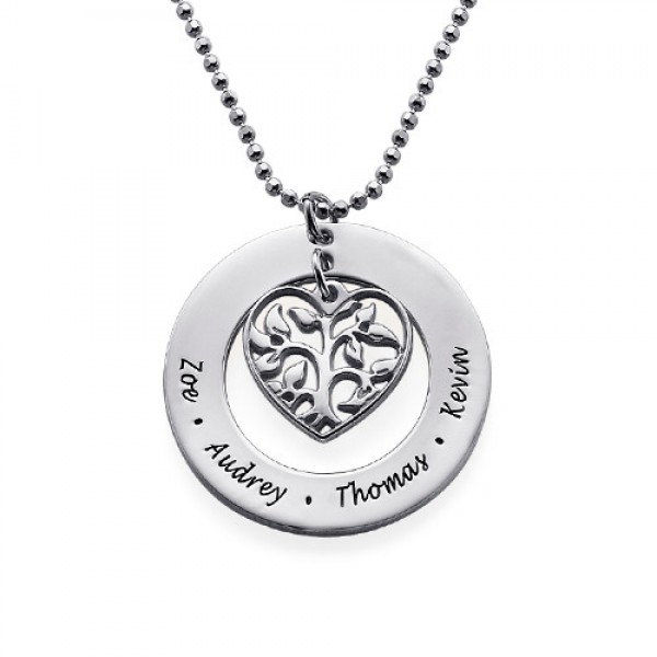 Gifts for Mum - Heart Family Tree Necklace - The Handmade ™