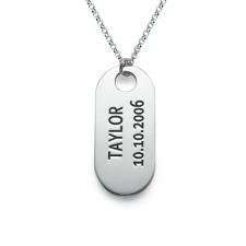 Handmade Sterling Silver ID Tag Necklace | Personalised & Meaningful