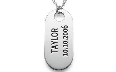 Handmade Sterling Silver ID Tag Necklace | Personalised & Meaningful