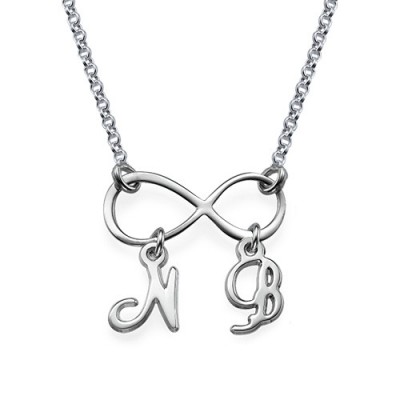 Silver Infinity Necklace with Initials - The Handmade ™