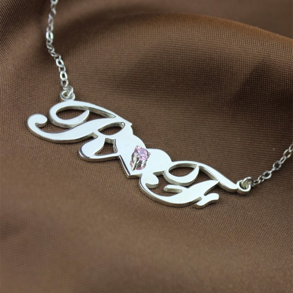 Silver Double initials Necklace - The Handmade ™