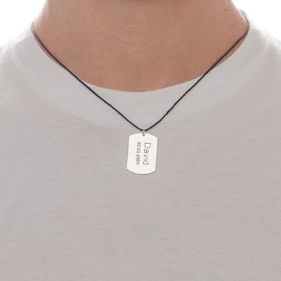 Silver Men's "Dog Tag" Necklace - The Handmade ™