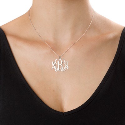 Silver Monogram Necklace with Swarovski - The Handmade ™