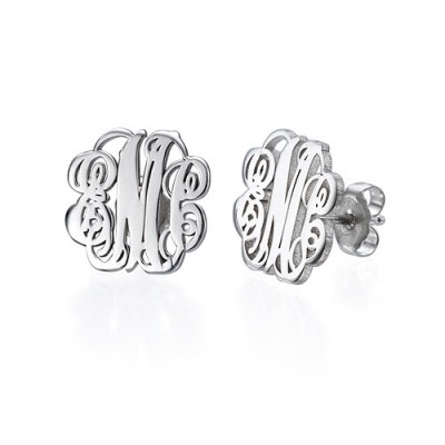 Silver Monogram Stud Earrings - The Handmade ™