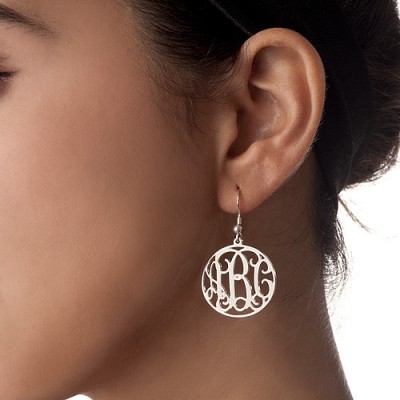 Silver Monogrammed Earrings - The Handmade ™