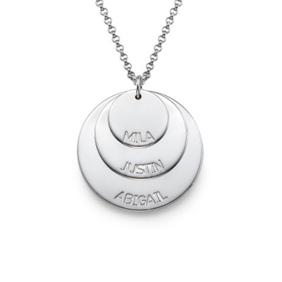 Silver Mummy Necklace with Kid's Names - The Handmade ™