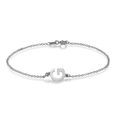 Silver Sideways Initial Bracelet - The Handmade ™