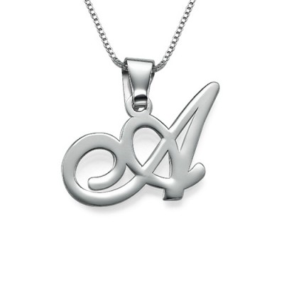 Silver Initials Pendant With Any Letter - The Handmade ™