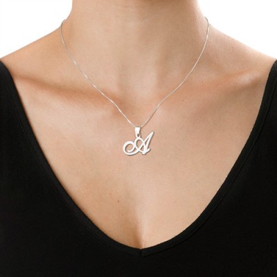Silver Initials Pendant With Any Letter - The Handmade ™