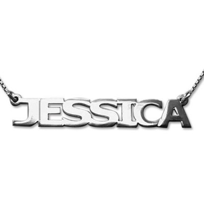 New Silver All Capitals Name Necklace - The Handmade ™