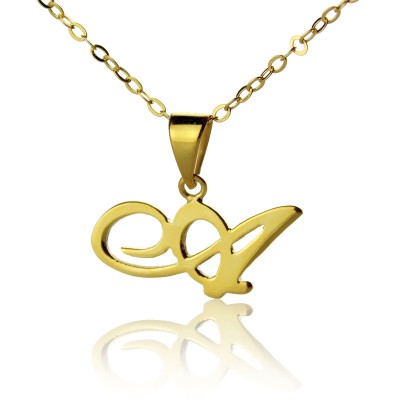 Gold Christina Applegate Initial Necklace - The Handmade ™