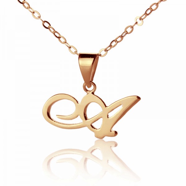 Madonna Style Initial Necklace Rose Gold - The Handmade ™
