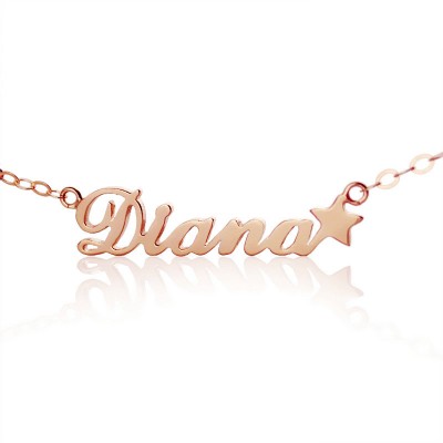 Rose Gold Carrie Style Name Necklace With Star - The Handmade ™