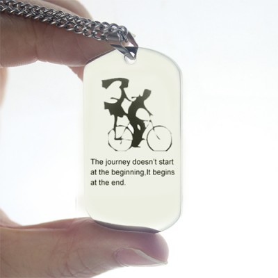 Couple Bicycle Dog Tag Name Necklace - The Handmade ™
