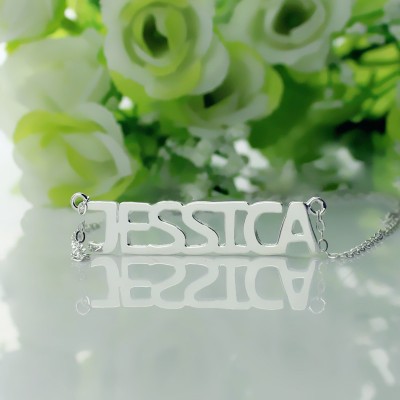 White Gold Jessica Style Name Necklace - The Handmade ™
