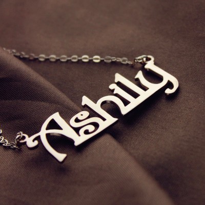 Rose Gold Harrington Font Name Necklace - The Handmade ™