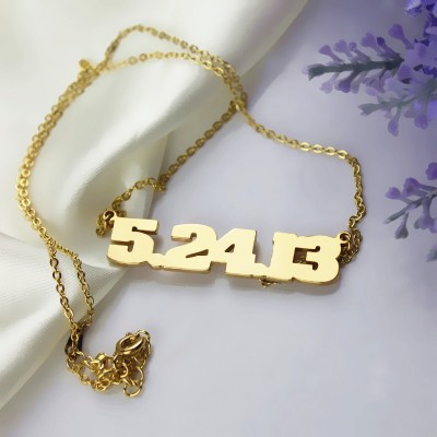 Personial Gold Number Necklace - The Handmade ™