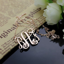 Rose Gold Monogram Necklace: Your Heart's Story, Crafted with Care