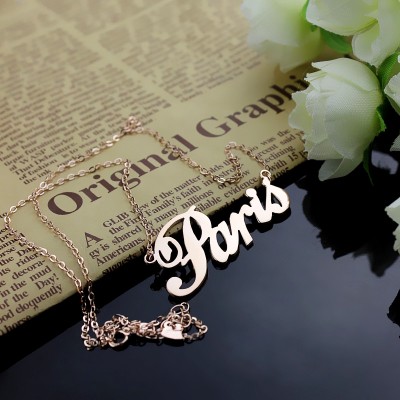 Paris Hilton Style Name Necklace Rose Gold - The Handmade ™