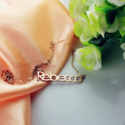 Rose Gold Rebecca Style Name Necklace - The Handmade ™