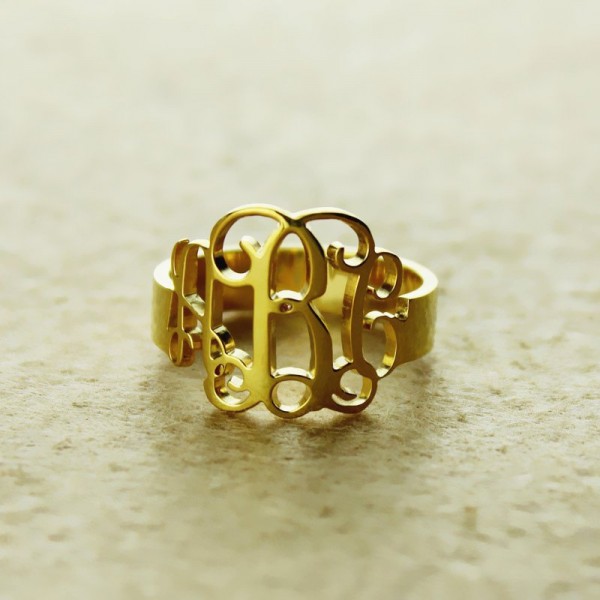 Gold Personalised Monogram Ring - The Handmade ™