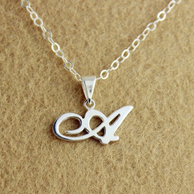 Madonna Style Initial Necklace White Gold - The Handmade ™