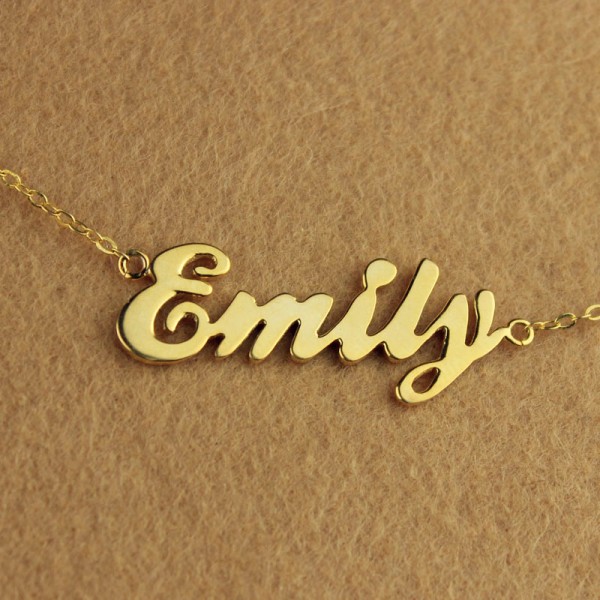 Cursive Script Name Necklace Gold - The Handmade ™