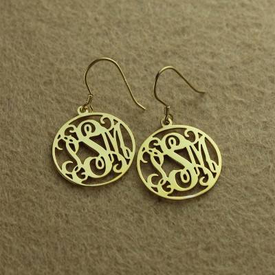 Gold Personalised Circle Monogram Earring - The Handmade ™
