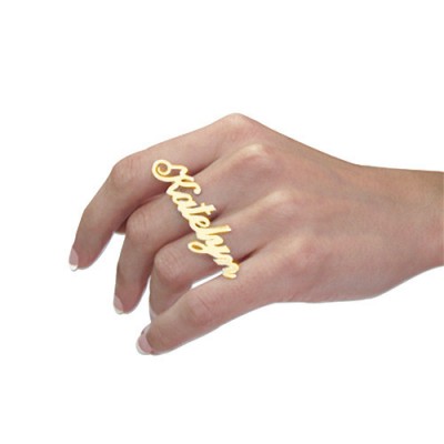 Two Finger Name Ring in Gold - The Handmade ™