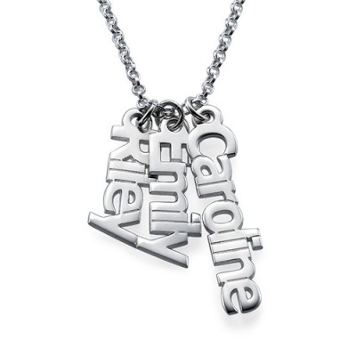 Vertical Name Necklace in Silver - The Handmade ™